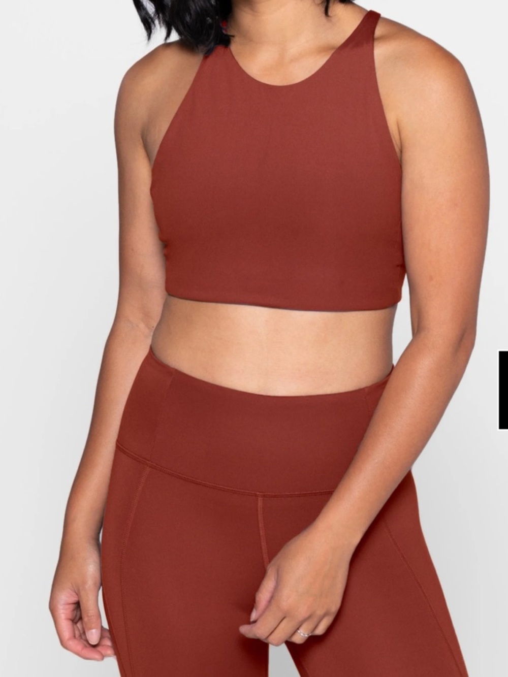 Girlfriend Collective High Neck Sports Bra in Sedona